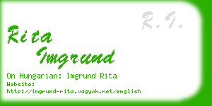 rita imgrund business card